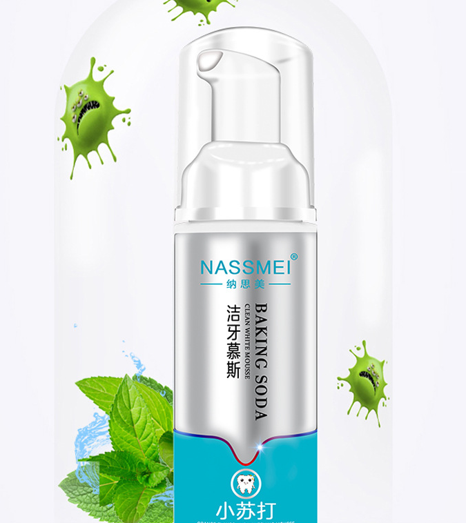 <transcy>Espuma de creme dental branqueador</transcy>